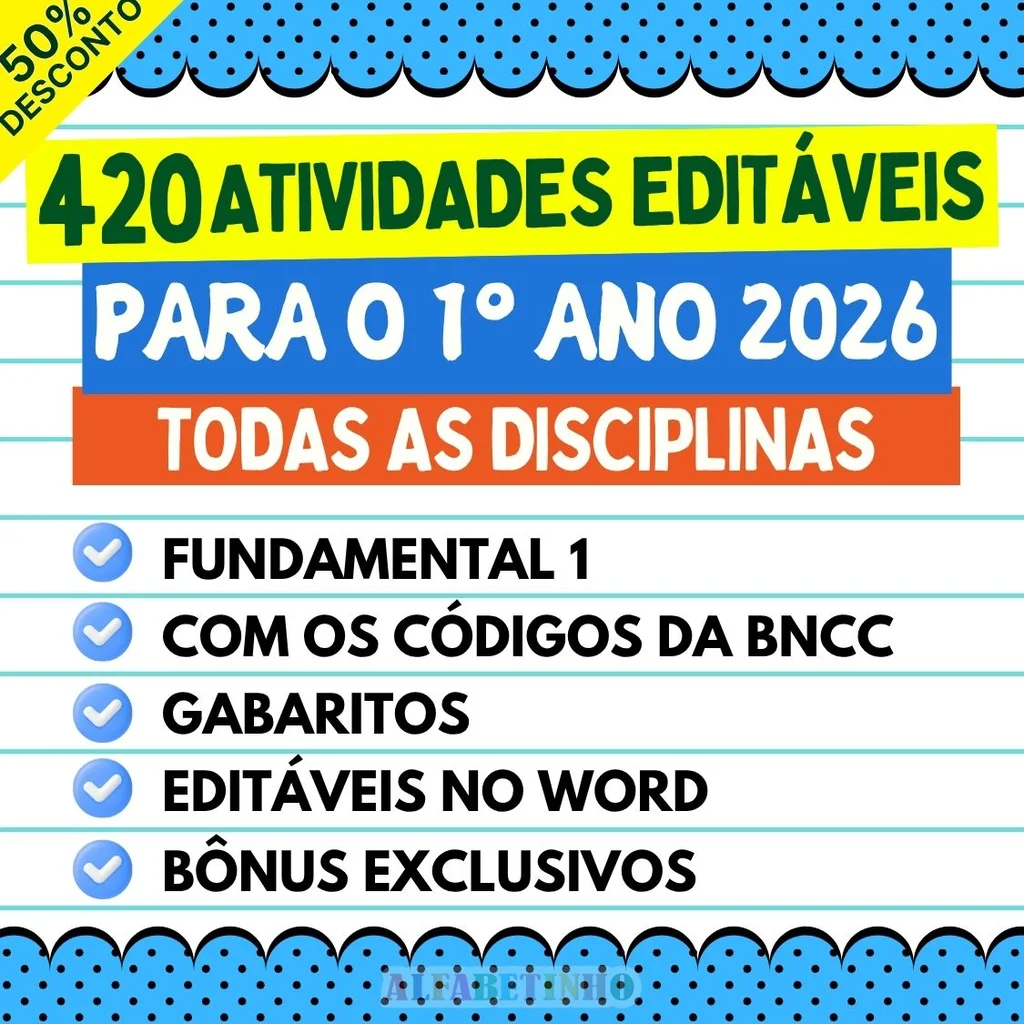 Atividades - 1º Ano - BNCC 2026 | Material Pedagógico BNCC | Diário da