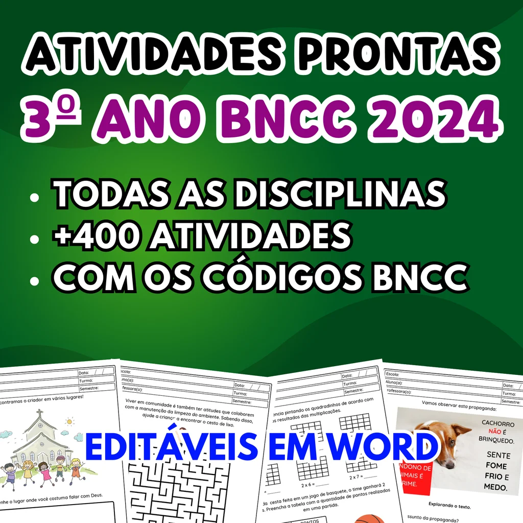 Atividades - 3º Ano Fundamental - BNCC 2024 | Material Pedagógico BNCC
