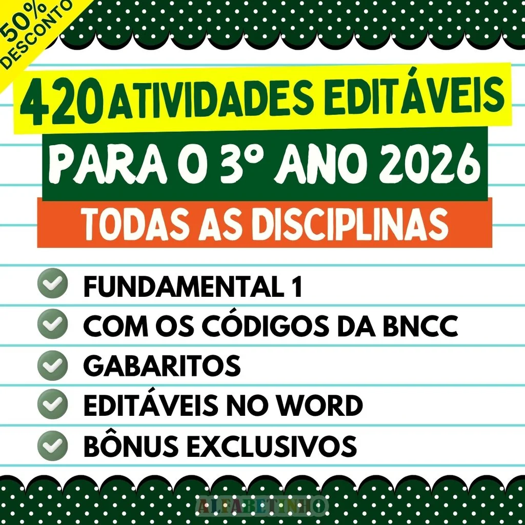 Atividades - 3º Ano - Todas as Disciplinas | Material Pedagógico BNCC