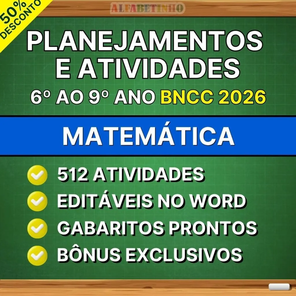 Planejamentos e Atividades Matemática 6º ao 9º Ano BNCC Atualizada